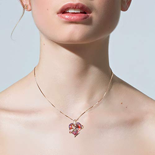 LEKANI Collares Mujer Colgante Corazon ''Eterna Amor'' con Cristal de Austriacos, Joyas Mujer Plata San Valentin Regalos Originales para Mujer Madre Mamá Abuela Amigas Parejas