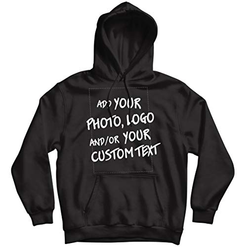 lepni.me Sudadera con Capucha Regalo Personalizado, Agregar Logotipo de la Compañía, Diseño Propio o Foto (M Negro Multicolor)