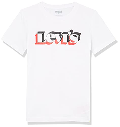 Levi's kids Lvb Short Slv Graphic Te Shirt Camiseta, Blanco, 16 años para Niños