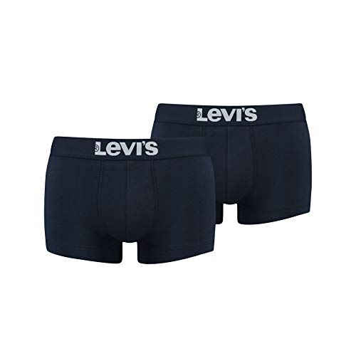 Levi's LEVIS MEN SOLID BASIC TRUNK 2P Bóxer, Azul (Navy 321), Large (Pack de 2) para Hombre