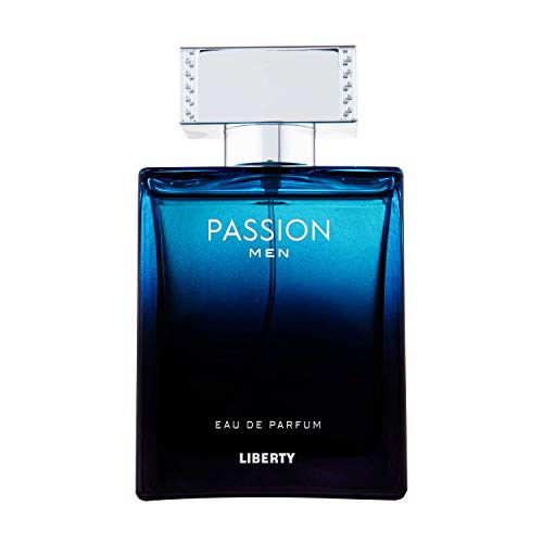 Liberty LUXURY Passion Perfume (100 ml / 3,4 oz) para hombre, aromático acuoso, madera, ámbar, notas Tonska, olor de larga duración, Eau de Parfum (EDP) - (Passion)