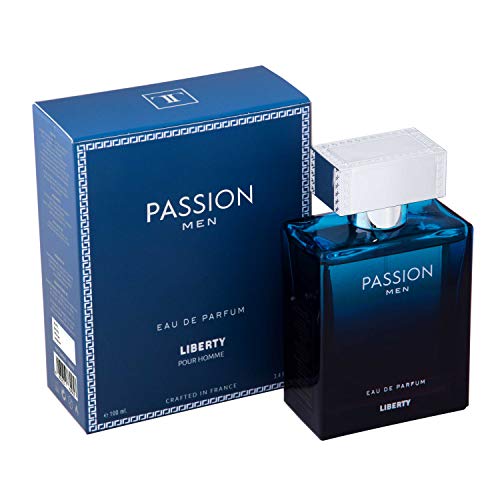 Liberty LUXURY Passion Perfume (100 ml / 3,4 oz) para hombre, aromático acuoso, madera, ámbar, notas Tonska, olor de larga duración, Eau de Parfum (EDP) - (Passion)