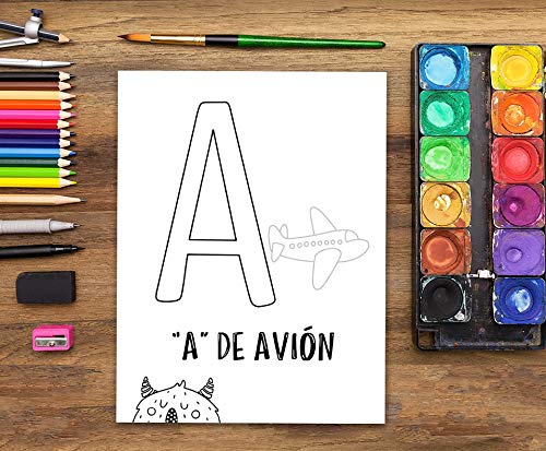 Libro de colorear para niños: Formas Letras Números: de 1 a 4 años: Un divertido cuaderno de actividades para niños y niñas de preescolar