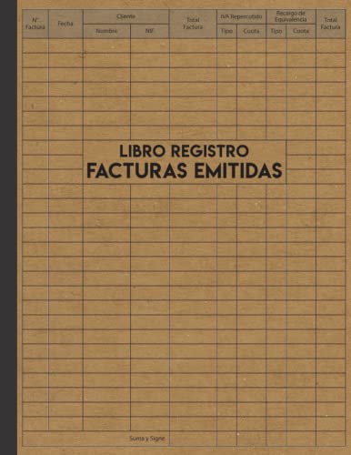 Libro registro facturas emitidas: Registro contabilidad para autónomos y empresas | A4.