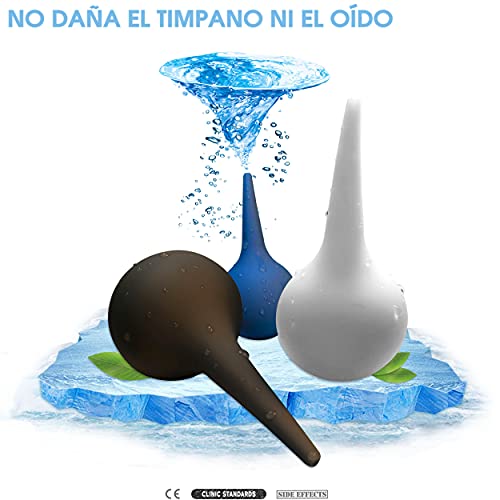 Limpiador de Oídos Médico para Quitar los Tapones del Oído - Pack de 2 Jeringuillas 35 ml y 65 ml para Limpieza de Oídos con Agua a Presión - Kit Elimina Tapón de Cera para el Higiene de los Oidos