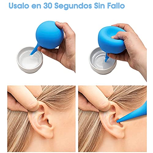 Limpiador de Oídos Médico para Quitar los Tapones del Oído - Pack de 2 Jeringuillas 35 ml y 65 ml para Limpieza de Oídos con Agua a Presión - Kit Elimina Tapón de Cera para el Higiene de los Oidos