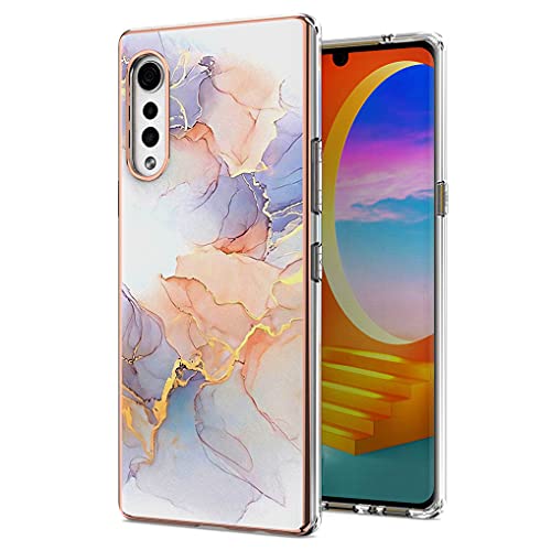 Liner Funda para LG Velvet (4G / 5G), Diseño de Patrones Colores Elegante, Delgada a Prueba de Golpes TPU de Goma Suave Carcasa de Silicona Colorida para LG Velvet (4G / 5G) - Mármol Blanco