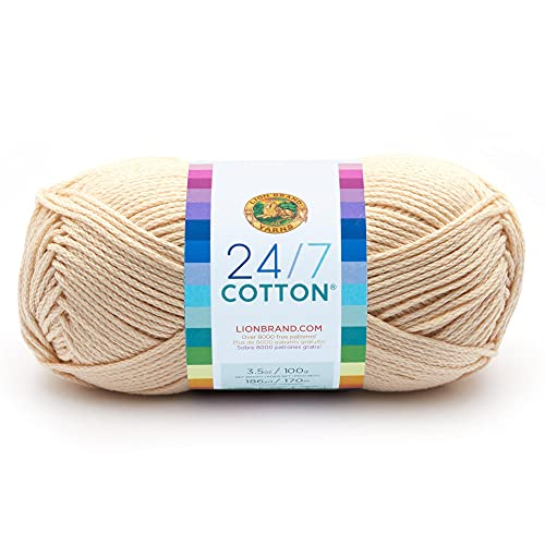 Lion Brand 24/7 Cotton Yarn-Ecru