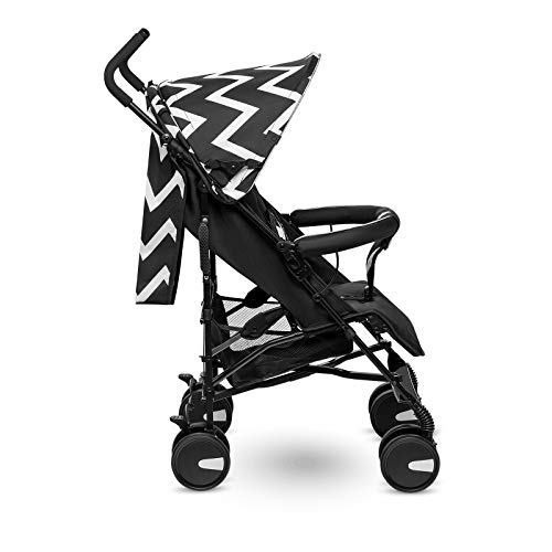 Lionelo Elia Carrito 80 x 51 x 105 cm Para niños de 15 kg 6-36M Regulación del respaldo y plegado sencillo Toldo con ventanilla Cesta Mosquitera Negro y Bianco