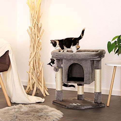 lionto Árbol rascador árbol para escalar árbol rascador para gatos Altura 60 cm Gris oscuro