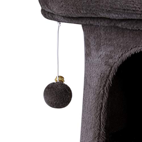 lionto Árbol rascador árbol para escalar árbol rascador para gatos Altura 60 cm Gris oscuro