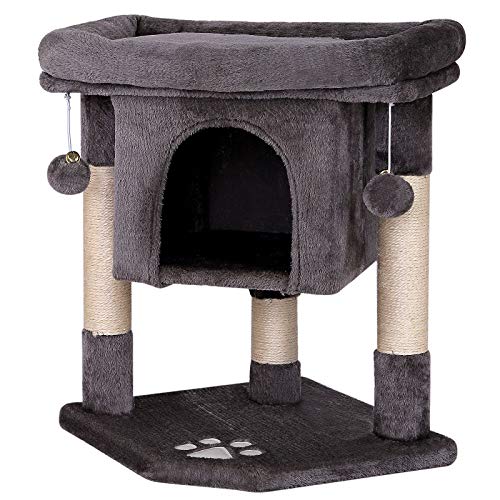 lionto Árbol rascador árbol para escalar árbol rascador para gatos Altura 60 cm Gris oscuro