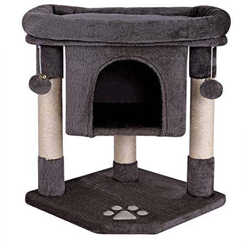 lionto Árbol rascador árbol para escalar árbol rascador para gatos Altura 60 cm Gris oscuro