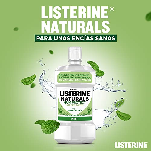 Listerine NATURALS - Enjuague Bucal, Proteccion de las Encías, Sabor Suave , 500 ml