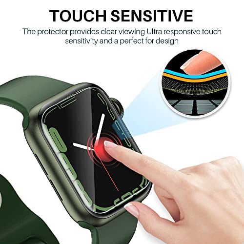 LϟK 8 Pack Protector de Pantalla para Apple Watch Series 7 45MM - HD Flexible Película de TPU Sin Burbujas Sin Bordes Elevados Kit Fácil instalación Anti-Arañazo - iWatch 45mm