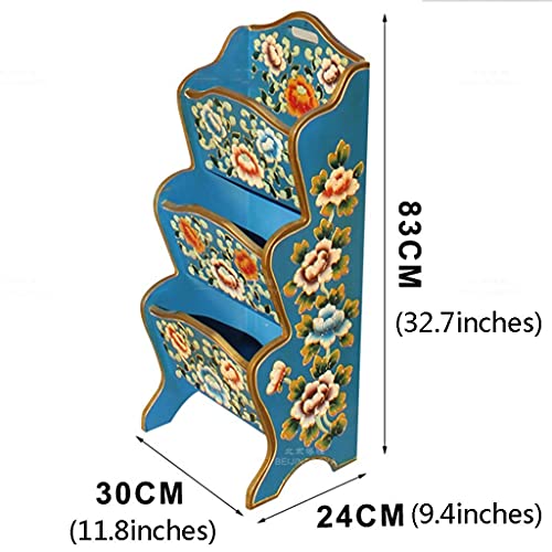 LLSS Almacenamiento Cestas de periódicos Buzón de Tres Capas Pintado Revista Revista Estante Retro Sala de Estar Dormitorio Estante Zapatero Negro