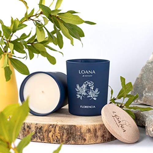 LOANA ESSENCE Vela Aromática Vainilla, Clavo- Madagascar - Duración Estimada 40h Vela Perfumada Grande y Decorativa Para Masajes y Relajación Hecha de Cera de Soja - 180gr -