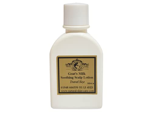 Loción calmante del cuero cabelludo de la leche de las cabras del tamaño del viaje 50ml por Elegance Natural Skin Care Formulado para el eccema del cuero cabelludo sensible seco psoriasis dermatitis