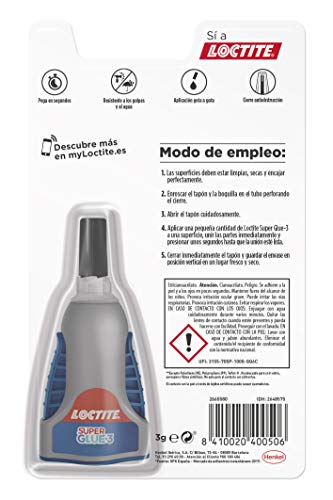 Loctite Super Glue-3 Control, adhesivo universal instantáneo, gota a gota, 3gr