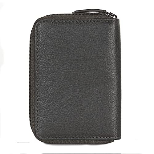 Lois - Llavero Cartera con Cierre Cremallera para Hombre de Piel Genuina. Tarjetero con Protección Anti escaneo RFID. Diseño Exclusivo de la Marca 205201, Color Marron