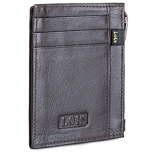 Lois - Monedero de Hombre de Cuero Piel Genuina de Marca LOIS. Billetero Tarjetero Porta Monedas Tarjetas DNI Y Billetes. Protección Seguridad RFID. 201304, Color Negro