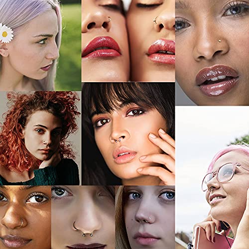 LOLIAS 185 Piezas Joyería para Perforar El Cuerpo para Mujeres Hombres Lengua Anillos para Pezones Cejas Labios Ombligo Barra Piercing para La Nariz Tragus Barras para El Ombligo 14g-18g