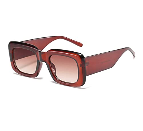 Long Keeper Gafas de Sol Cuadradas para Mujer Hombre Gafas de Moda UV400 Marcos de grande Vintage Rectangulares