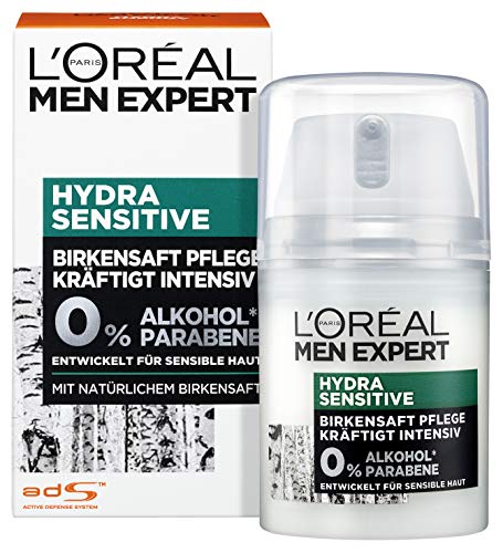 L'Oréal Paris Men Expert - Crema facial sin alcohol ni parabenos, crema hidratante Hydra Sensitive (1 x 50 ml)