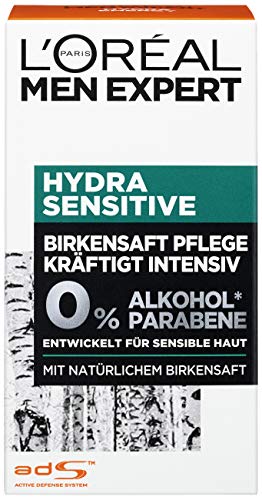 L'Oréal Paris Men Expert - Crema facial sin alcohol ni parabenos, crema hidratante Hydra Sensitive (1 x 50 ml)