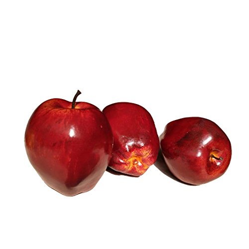 Lorigun Manzanas Artificiales Frutas Falsas Manzanas Deliciosas para La Decoración, Frutas Decorativas, Grandes Manzanas Rojas De Faux 6 Pcs