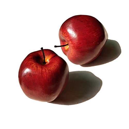 Lorigun Manzanas Artificiales Frutas Falsas Manzanas Deliciosas para La Decoración, Frutas Decorativas, Grandes Manzanas Rojas De Faux 6 Pcs