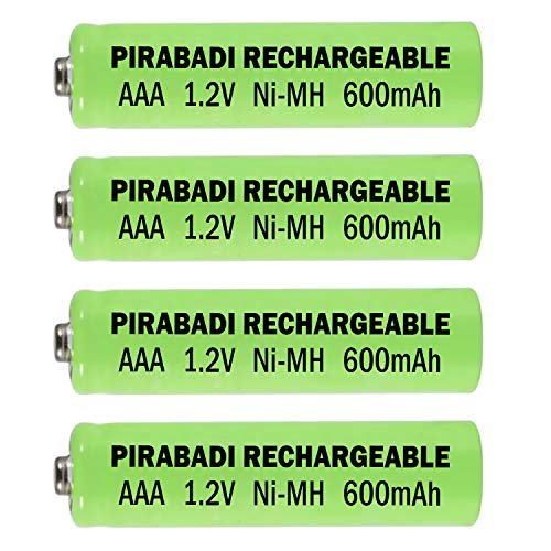 Lote de 4 pilas recargables para teléfono inalámbrico de 600 mAh | AAA LR03 LR3 R03 R3 H03 H3 NI-MH Ni-MH 1,2 V | baja autodescarga, excelente rendimiento | ideal para teléfonos inalámbricos