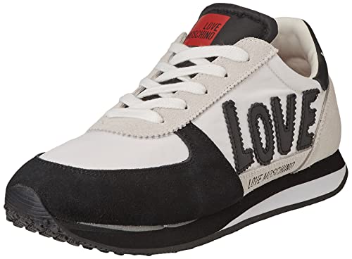 Love Moschino Nuova pre-Collezione Primavera Estate 2022, Zapatillas de Gimnasio Mujer, Bianco, 38 EU