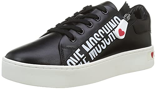 Love Moschino, Scarpe da Donna, Pre Collezione Autunno Inverno 2021, Zapatillas Mujer, Negro, 40 EU