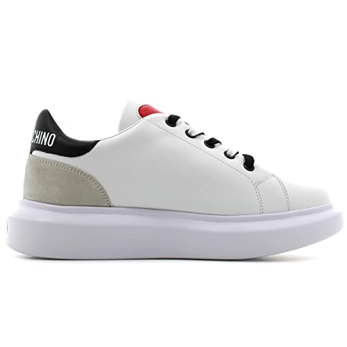 LOVE MOSCHINO Sneaker Platform Cuore Logo Bianco Nero JA15044G1EIA210E 38