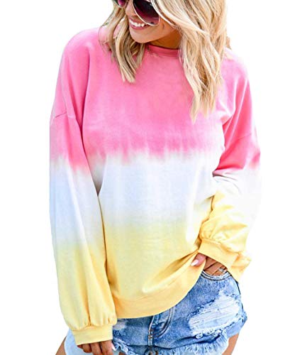 Luiyy Liquidación Venta Mujer Sudadera Tumblr Sin Capucha 2019 Suelta Tallas Grandes Jersey De Mujer Mujer Sudaderas de Manga Larga para Adolescentes Chicas Niña(Rojo,L)