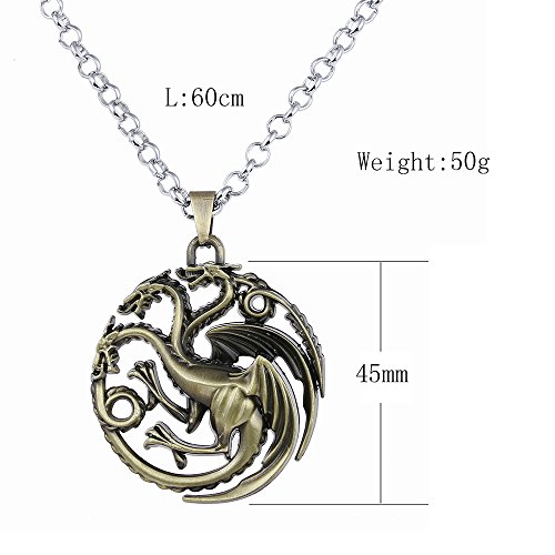 lureme Juego de Tronos Inspirado Targaryen Colgante Traje Collar-Rojo (nl005382-1)