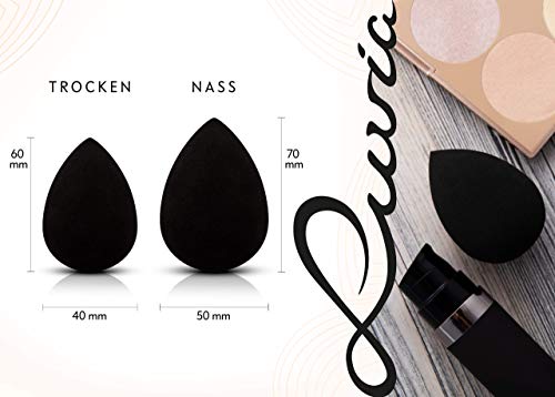 Luvia Beauty Blender Esponja – Huevo de maquillaje – Extra suave – en negro atemporal – Esponja cosmética