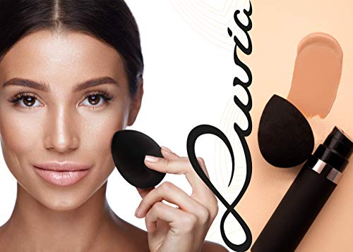 Luvia Beauty Blender Esponja – Huevo de maquillaje – Extra suave – en negro atemporal – Esponja cosmética