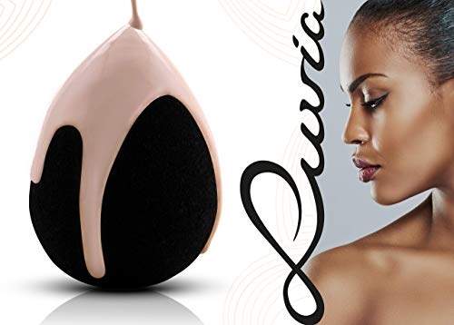 Luvia Beauty Blender Esponja – Huevo de maquillaje – Extra suave – en negro atemporal – Esponja cosmética