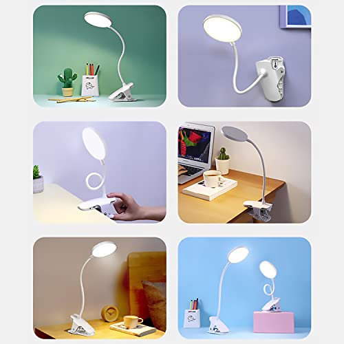 Luz Lectura con Clip, Mefine 20 LED Luz de Lectura con Flexo Pinza, 3 Colores y 3 Brillos con 99.95% Bloqueo de Luz Azul, Recargable USB Lámpara de Escritorio, Pinza de en la Lámpara, Luz de Libro