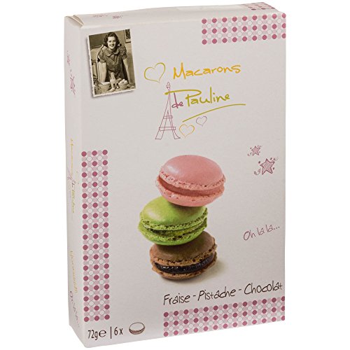 Macarons de Pauline Macarons Mix fresa, pistacho y chocolate 72 g