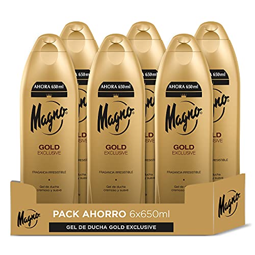 Magno - Gel de Ducha Gold - 6uds de 650ml (3.900ml) – Fragancia seductora – Ofrece cremosidad y suavidad