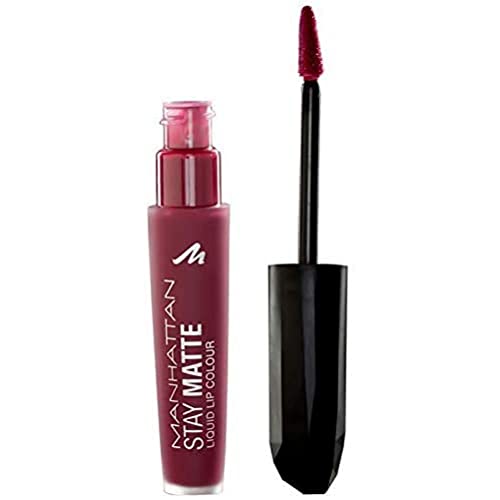 Manhattan Stay Matte Liquid Lip colour, color 600 Statue of Burgundy, Rojo oscuro, 5.5 ml