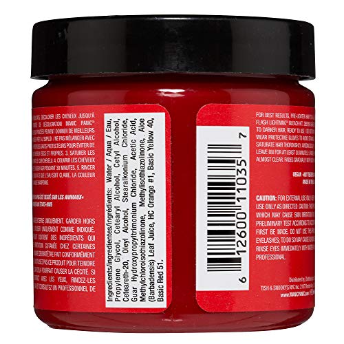 Manic Panic - Rock'N'Roll Red Classic Creme Vegan Cruelty Free Red Semi Permanent Hair Dye 118ml