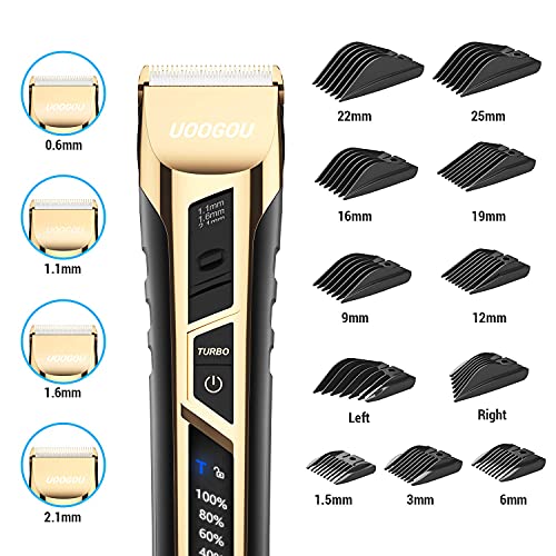 Máquina Cortar Pelo Profesional, Cortapelos Hombre y Recortadora 16 en 1 de barba Eléctrica Recargable con Recarga USB, 38 Longitudes de corte (Dorado)