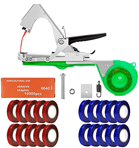 Maquina para Atar,Herramienta de Cinta de Jardín para Atar Ramas de Plantas, Atadora Agricola para Atadora de Tomates, para Viñedo Pepino UVA Fruta Flores Vegetales (Green)