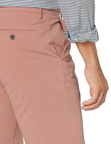 Marca Amazon – Goodthreads – Pantalones cortos chinos, cómodos y elásticos sin pinzas en la parte delantera con tiro de 23 cm para hombre, Rosa (Muted Clay Mut), W33 (Talla del fabricante: 33)