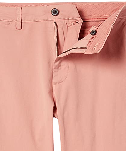 Marca Amazon – Goodthreads – Pantalones cortos chinos, cómodos y elásticos sin pinzas en la parte delantera con tiro de 23 cm para hombre, Rosa (Muted Clay Mut), W33 (Talla del fabricante: 33)