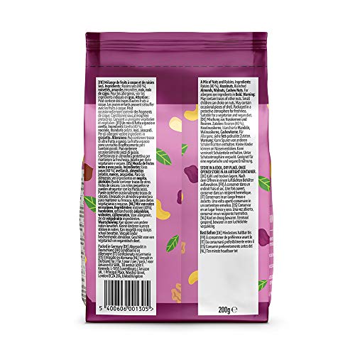 Marca Amazon - Happy Belly Mezcla de frutos secos y pasas, 7 x 200gr